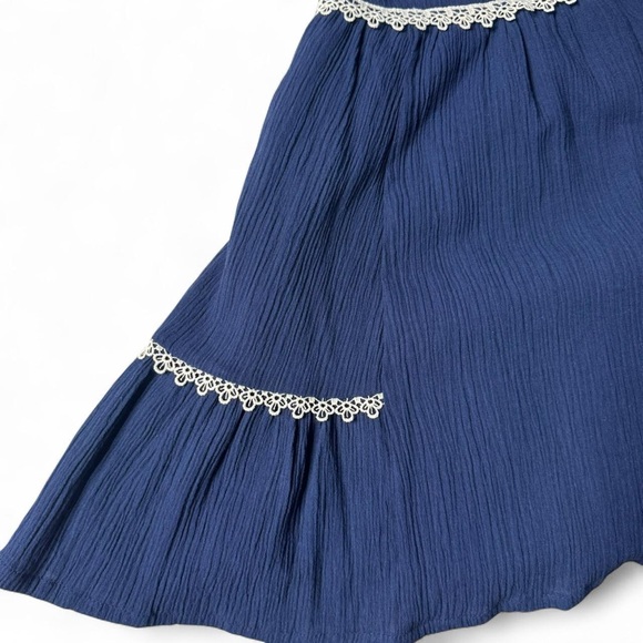 Rachel Zoe Toddler Girl Floral Embroidered Navy Dress + Headband Size 4 NWT - Picture 4 of 9